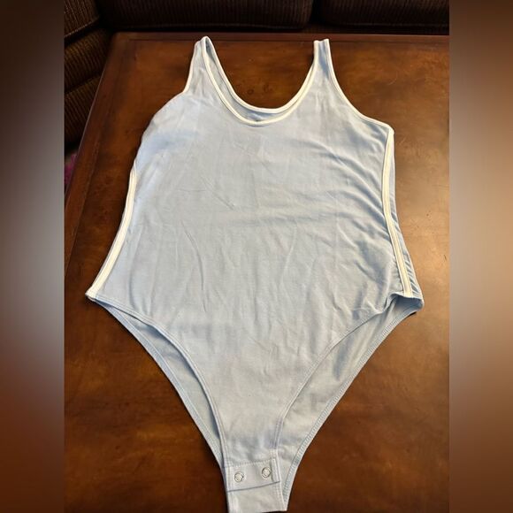 Wild Fable Blue White Athletic Stripe Bodysuit NWT Size XL or XXL - Picture 8 of 11